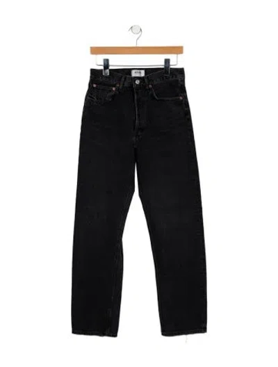 Pre-owned Agolde High-rise Straight Leg Jeans In Black