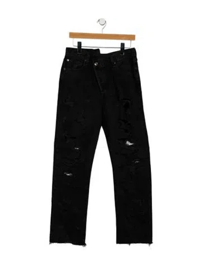 Pre-owned Agolde High-rise Straight Leg Jeans In Black