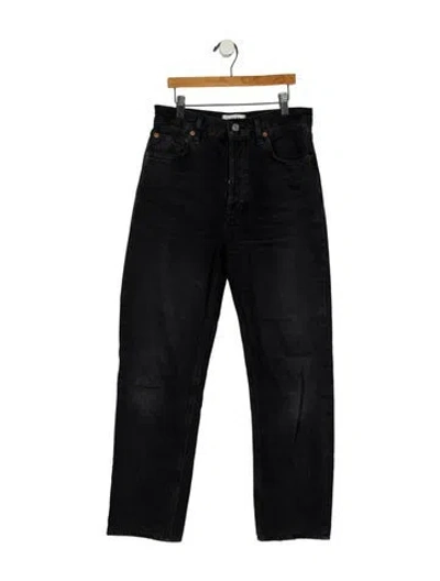 Pre-owned Agolde High-rise Straight Leg Jeans In Black