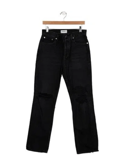 Pre-owned Agolde High-rise Straight Leg Jeans In Black