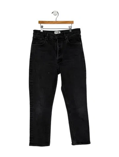 Pre-owned Agolde High-rise Straight Leg Jeans In Black