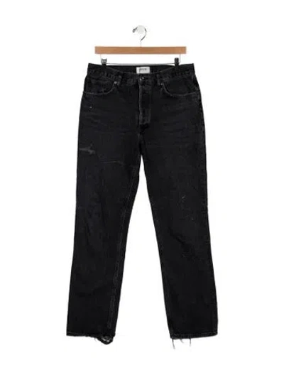 Pre-owned Agolde High-rise Straight Leg Jeans In Black