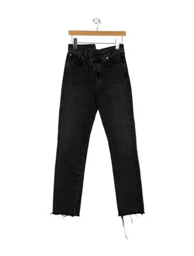 Pre-owned Agolde High-rise Straight Leg Jeans In Black