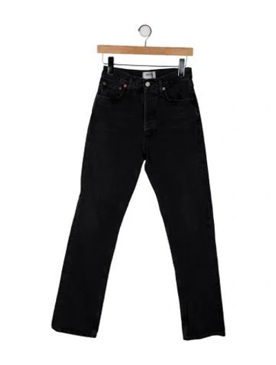 Pre-owned Agolde High-rise Straight Leg Jeans In Black