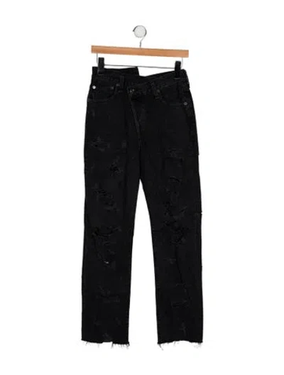 Pre-owned Agolde High-rise Straight Leg Jeans In Black