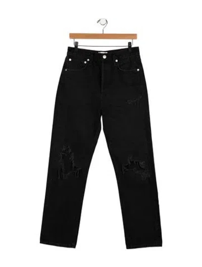Pre-owned Agolde High-rise Straight Leg Jeans In Black