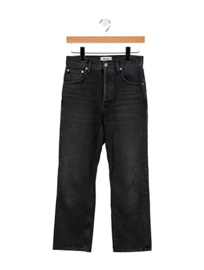 Pre-owned Agolde High-rise Straight Leg Jeans In Black