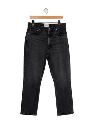 Pre-owned Agolde High-rise Straight Leg Jeans In Black