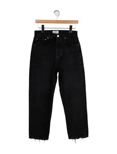 Pre-owned Agolde High-rise Straight Leg Jeans In Black