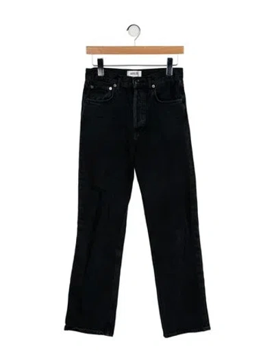 Pre-owned Agolde High-rise Straight Leg Jeans In Black