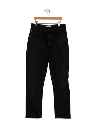 Pre-owned Agolde High-rise Straight Leg Jeans In Black