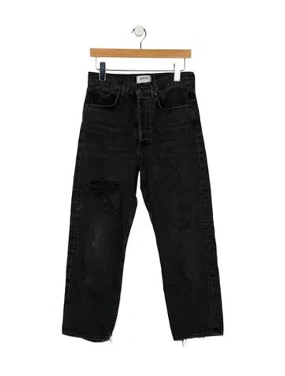 Pre-owned Agolde High-rise Straight Leg Jeans In Black