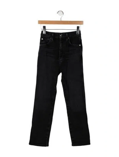 Pre-owned Agolde High-rise Straight Leg Jeans In Black