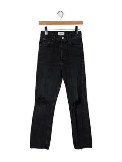 Pre-owned Agolde High-rise Straight Leg Jeans In Black