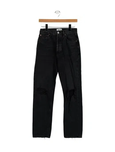 Pre-owned Agolde High-rise Straight Leg Jeans In Black