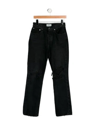 Pre-owned Agolde High-rise Straight Leg Jeans In Black
