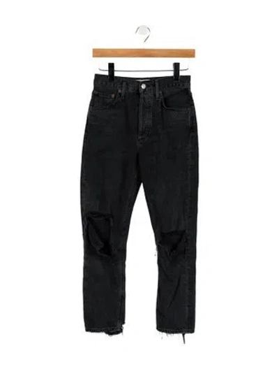 Pre-owned Agolde High-rise Straight Leg Jeans In Black