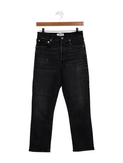 Pre-owned Agolde High-rise Straight Leg Jeans In Black