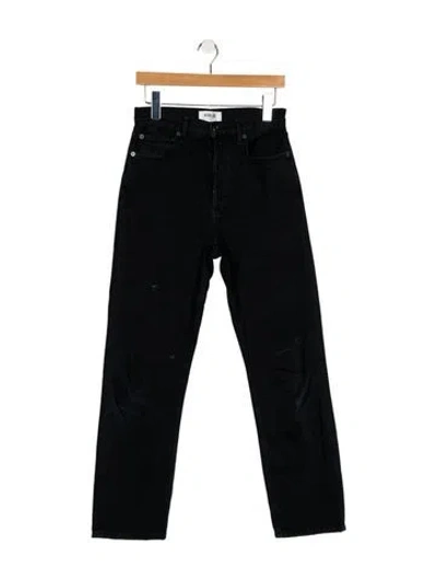 Pre-owned Agolde High-rise Straight Leg Jeans In Black