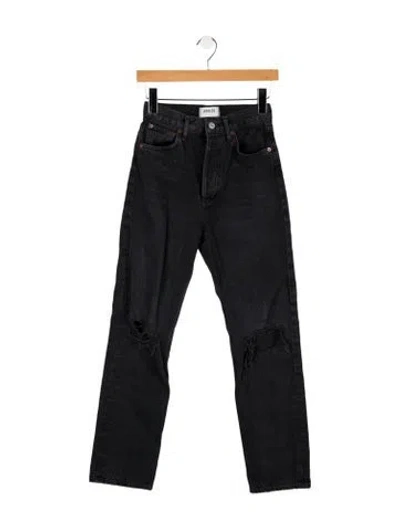 Pre-owned Agolde High-rise Straight Leg Jeans In Black