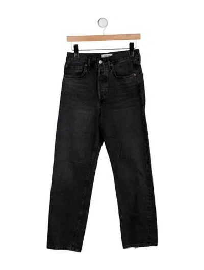 Pre-owned Agolde High-rise Straight Leg Jeans In Black