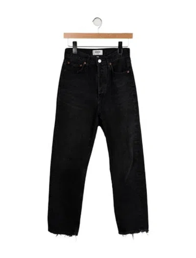Pre-owned Agolde High-rise Straight Leg Jeans In Black