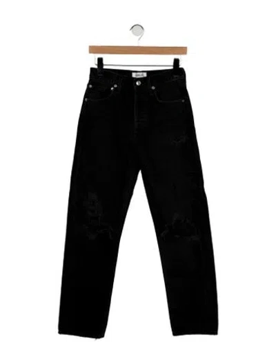 Pre-owned Agolde High-rise Straight Leg Jeans In Black