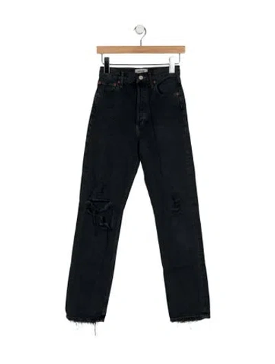 Pre-owned Agolde High-rise Straight Leg Jeans In Black