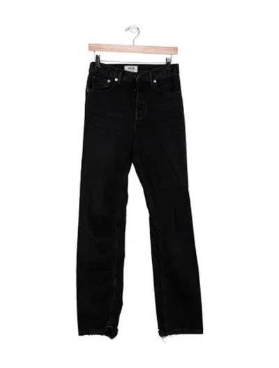 Pre-owned Agolde High-rise Straight Leg Jeans In Black