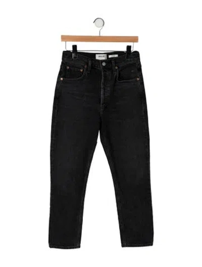 Pre-owned Agolde High-rise Straight Leg Jeans In Black