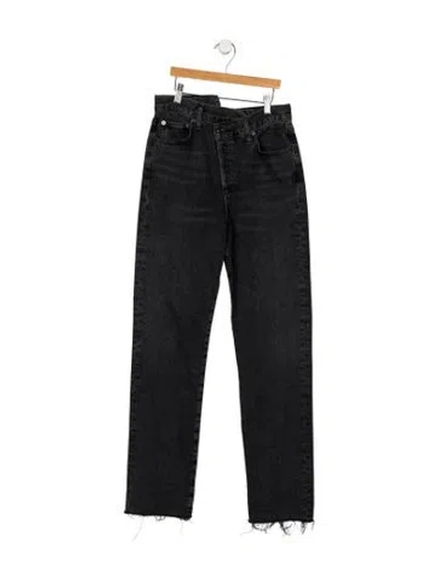 Pre-owned Agolde High-rise Straight Leg Jeans In Black