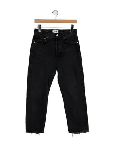 Pre-owned Agolde High-rise Straight Leg Jeans In Black