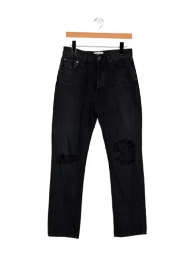 Pre-owned Agolde High-rise Straight Leg Jeans In Black