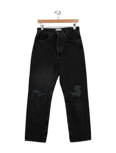 Pre-owned Agolde High-rise Straight Leg Jeans In Black