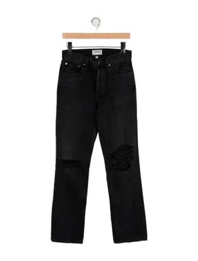 Pre-owned Agolde High-rise Straight Leg Jeans In Black