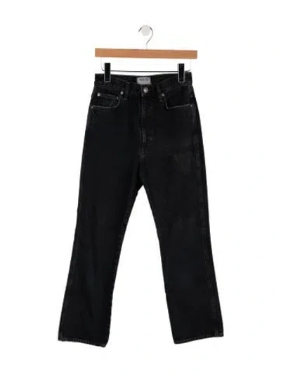 Pre-owned Agolde High-rise Straight Leg Jeans In Black