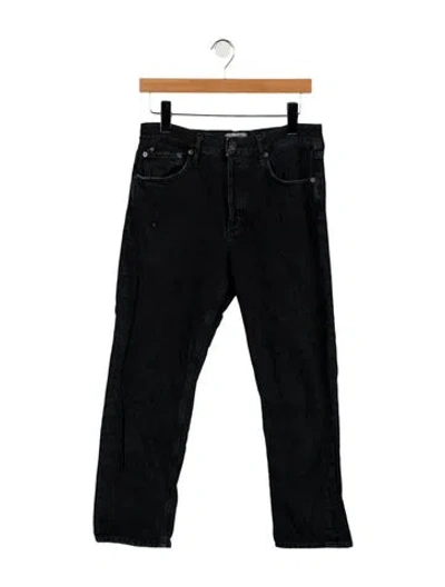 Pre-owned Agolde High-rise Straight Leg Jeans In Black