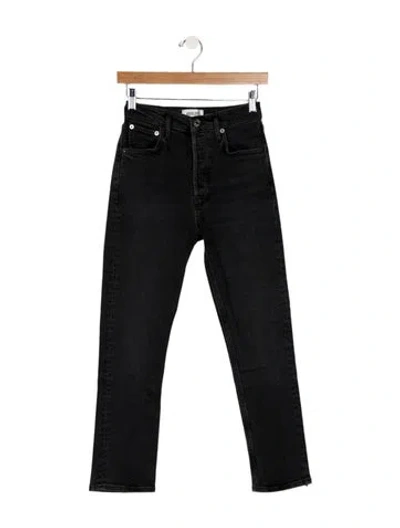Pre-owned Agolde High-rise Straight Leg Jeans In Black