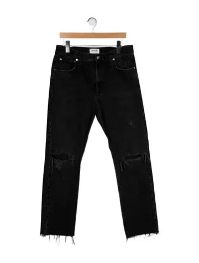 Pre-owned Agolde High-rise Straight Leg Jeans In Black