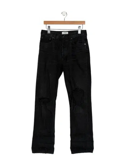 Pre-owned Agolde High-rise Straight Leg Jeans In Black
