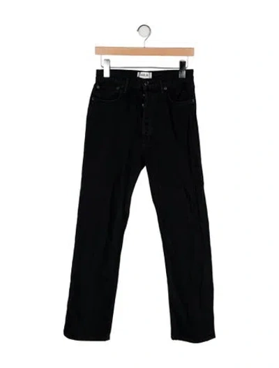 Pre-owned Agolde High-rise Straight Leg Jeans In Black