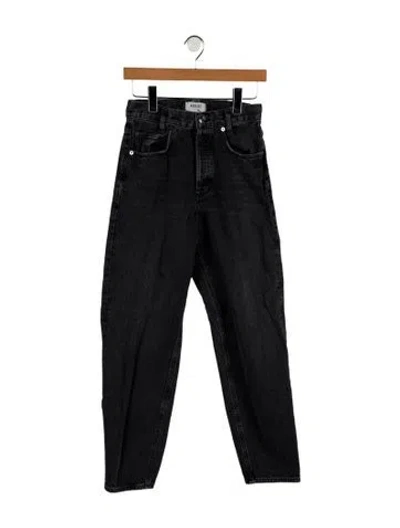 Pre-owned Agolde High-rise Straight Leg Jeans In Black