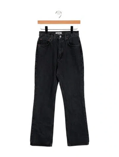 Pre-owned Agolde High-rise Straight Leg Jeans In Black