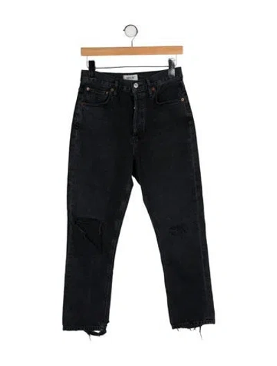 Pre-owned Agolde High-rise Straight Leg Jeans In Black