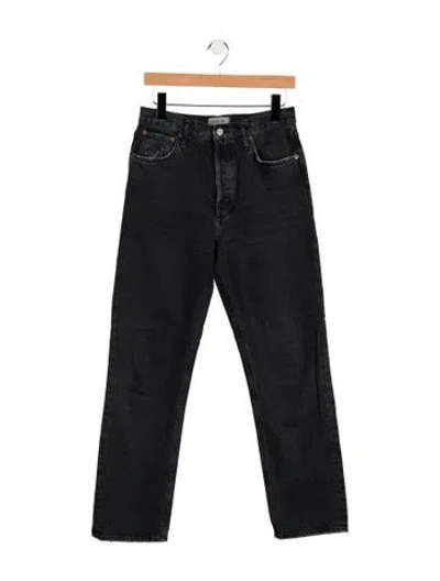 Pre-owned Agolde High-rise Straight Leg Jeans In Black
