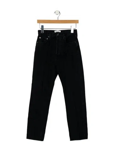 Pre-owned Agolde High-rise Straight Leg Jeans In Black