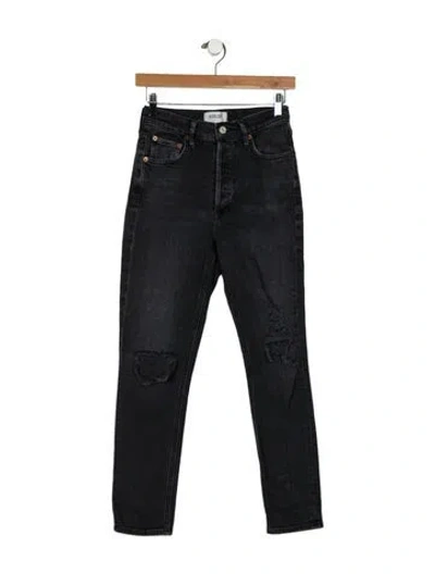 Pre-owned Agolde High-rise Straight Leg Jeans In Black