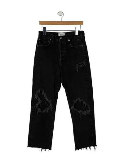 Pre-owned Agolde High-rise Straight Leg Jeans In Black