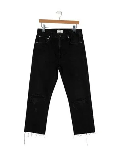 Pre-owned Agolde High-rise Straight Leg Jeans In Black