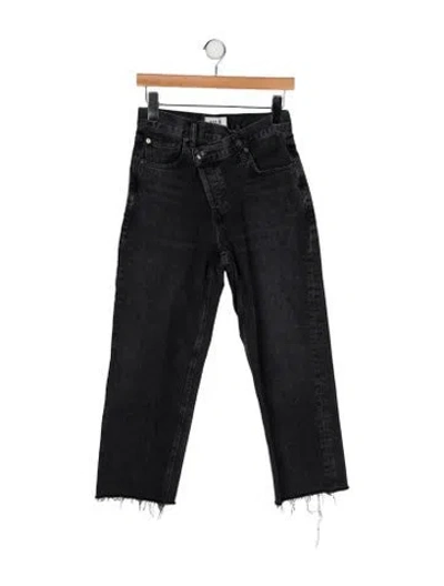 Pre-owned Agolde High-rise Straight Leg Jeans In Black